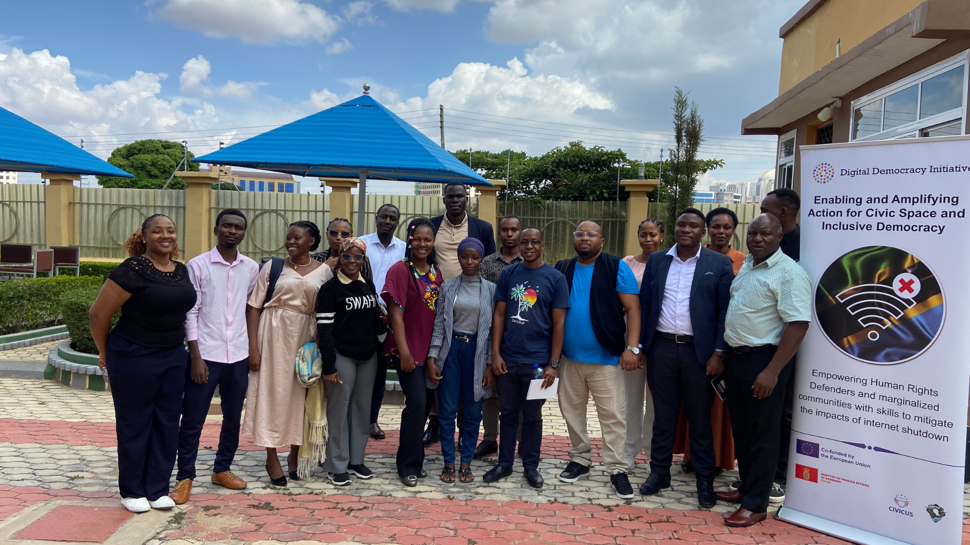 Digital security  training workshop with laptops and projector