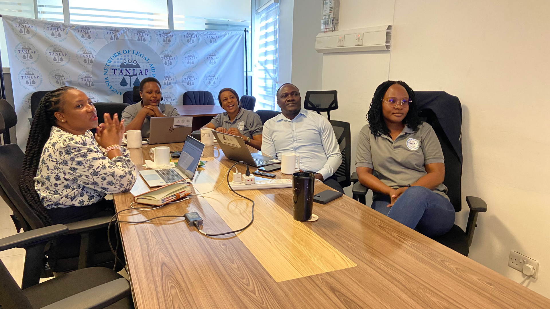 NGO team meeting around a conference table
